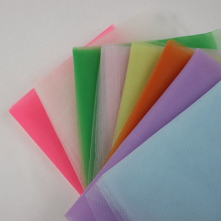 20d Light Tutu Lining Polyester Material Clothes Hand Embroider Gold Bead Mesh Lace Stretch Fabric Tulle For Girl Wedding Tutus