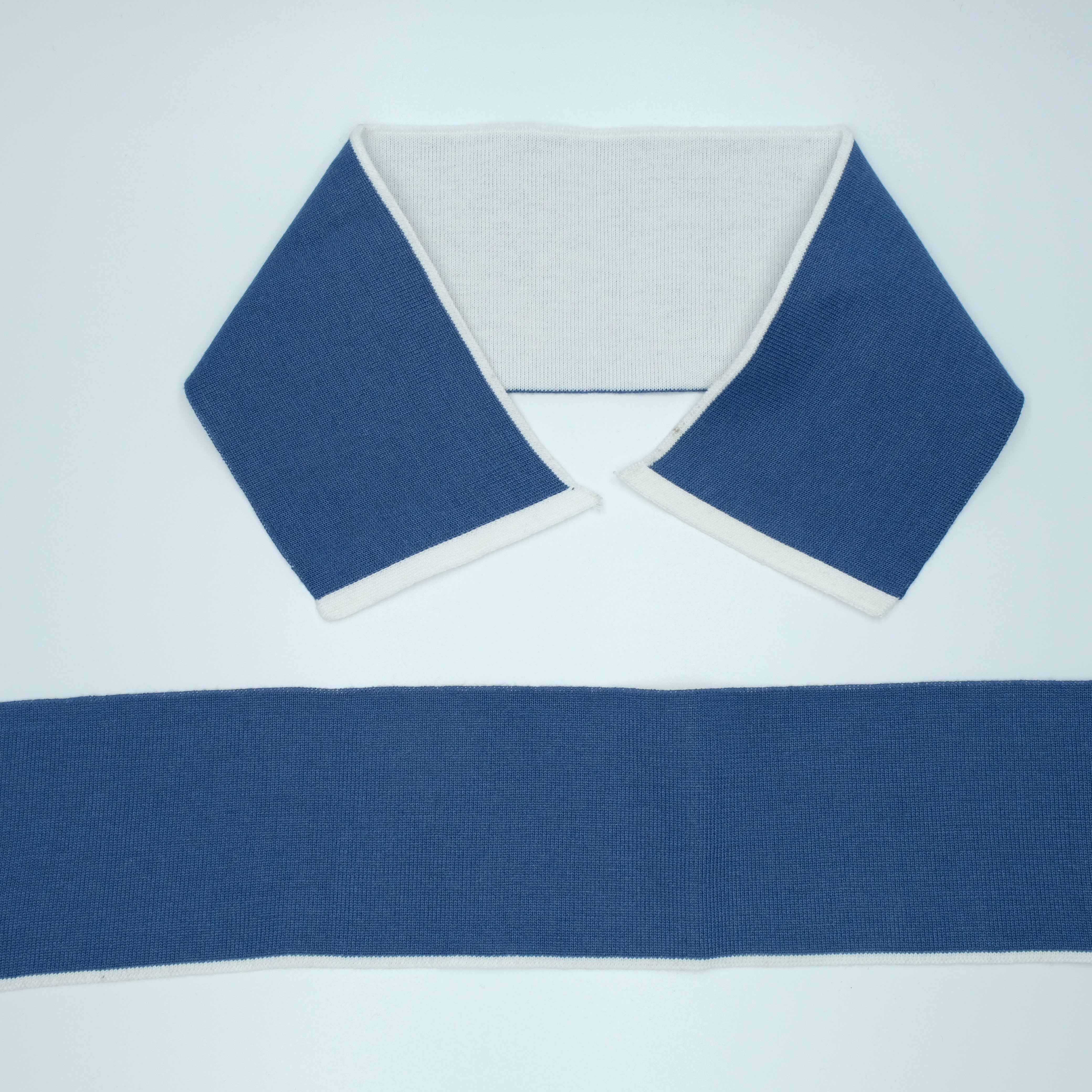 Polyester flat knitting rib knit trim for collar and cuff clothing accessory