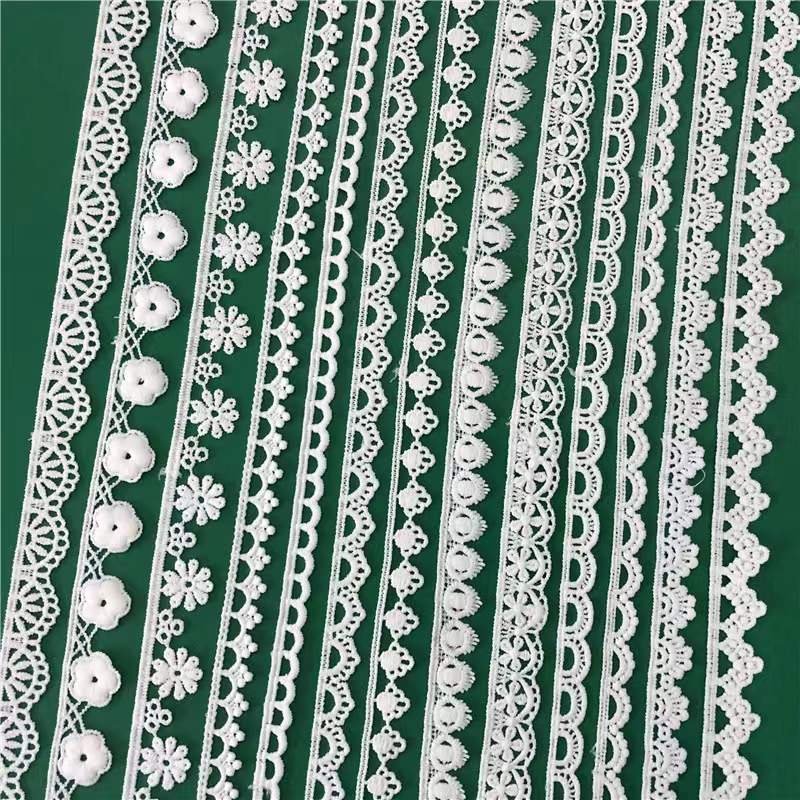 High Quality Water Soluble Embroidery Hollow Out Chemical Polyester Lace Trim Ribbon