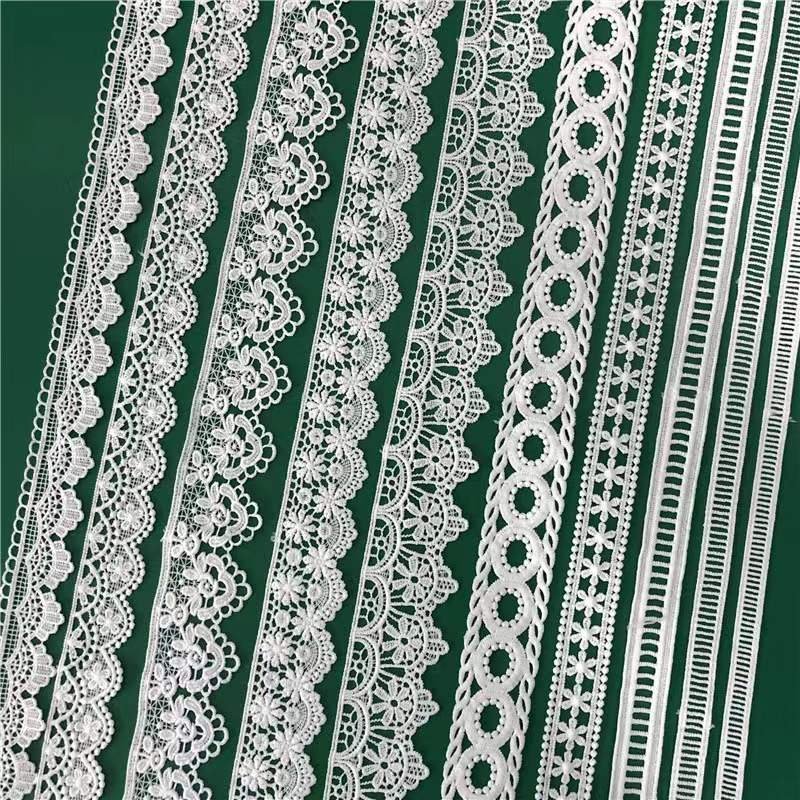High Quality Water Soluble Embroidery Hollow Out Chemical Polyester Lace Trim Ribbon