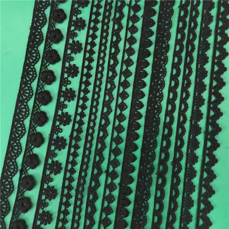 High Quality Water Soluble Embroidery Hollow Out Chemical Polyester Lace Trim Ribbon
