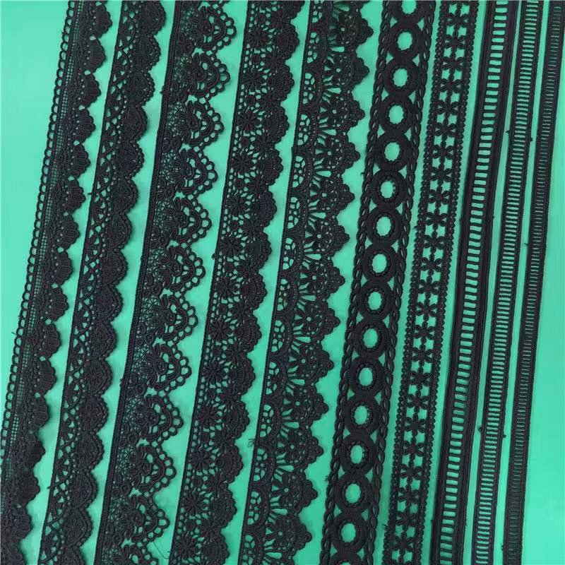 High Quality Water Soluble Embroidery Hollow Out Chemical Polyester Lace Trim Ribbon
