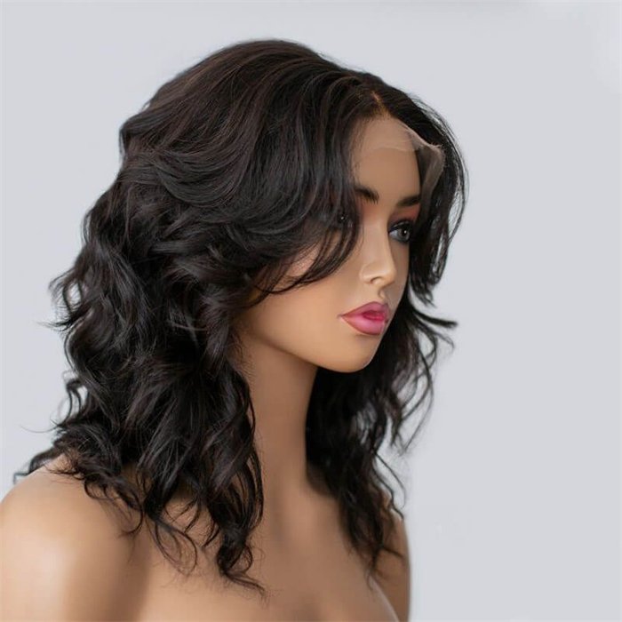 Wholesale WAVY WOLF CUT WITH CURTAIN BANGS 13X4 LACE FRONT WIG