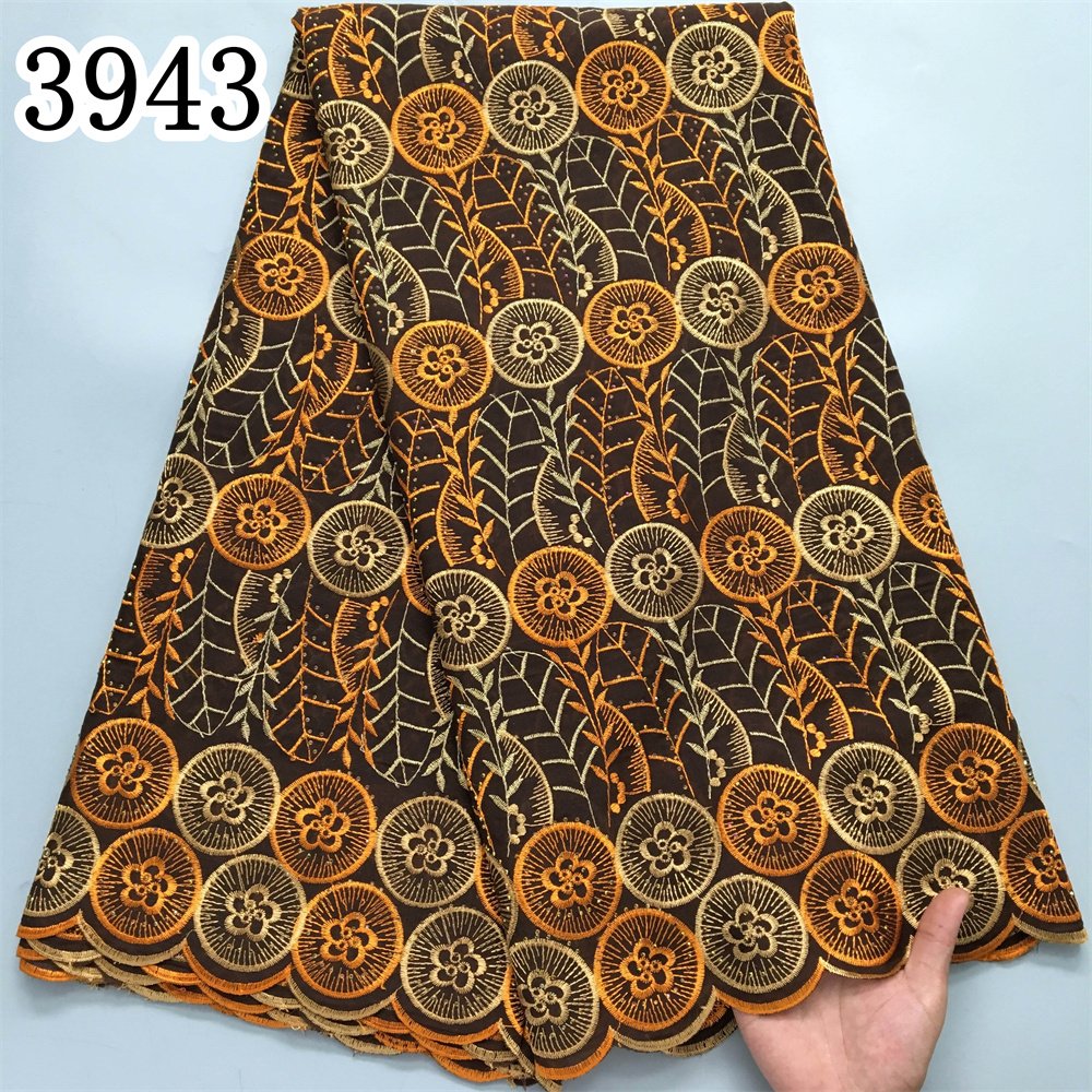 African Lace Fabric 2024 Newest Nigerian Cotton Lace Fabric Swiss Voile Lace for Sew Women Wedding Party Dresses 3943