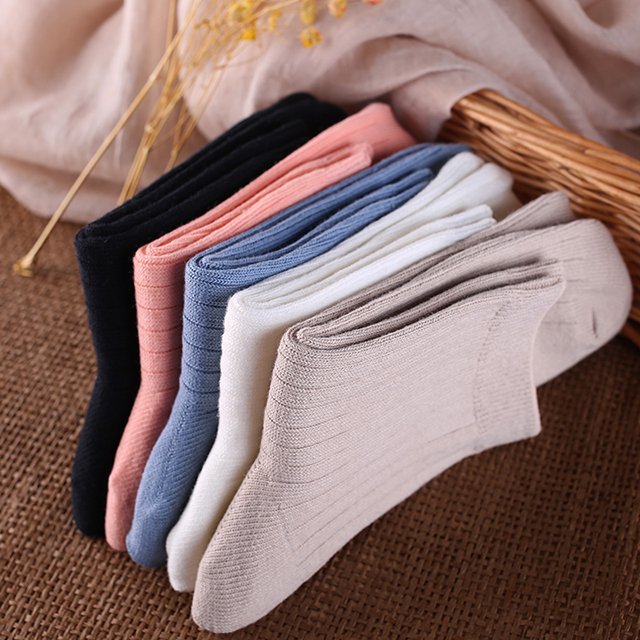 2024 2024 breathable Loose Mouth Solid Color Ribbed Crew Cotton Socks hot pink young girls tube socks