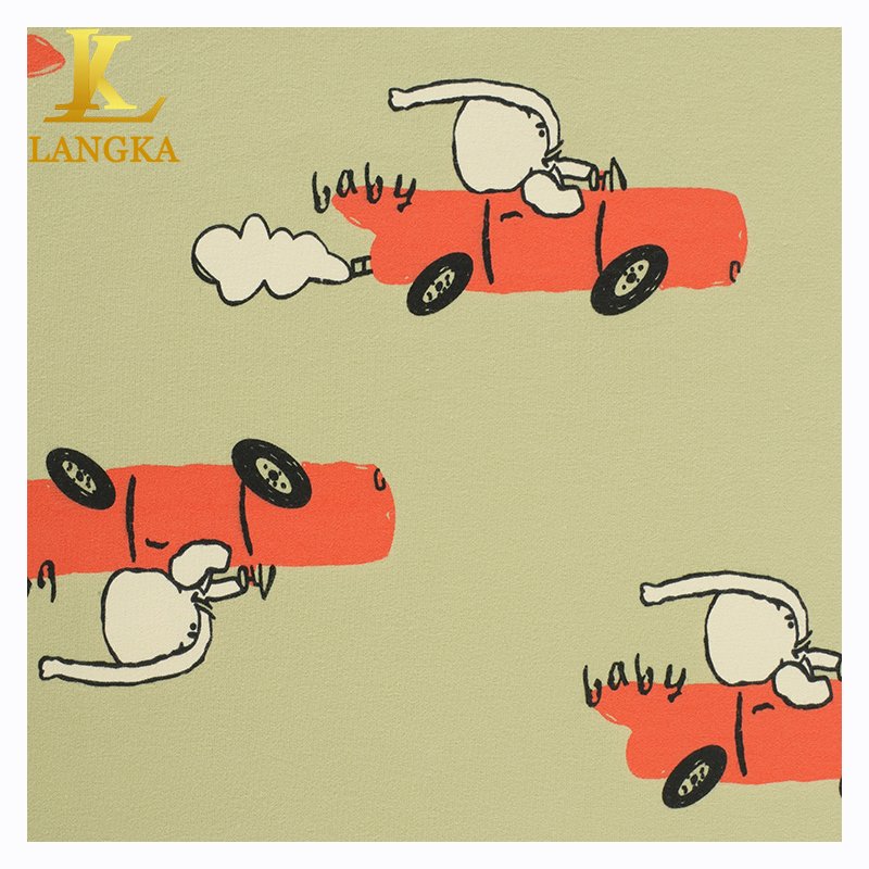 Langka hot selling 32S 260gsm knitting 95 cotton 5 spandex rib custom print fabric
