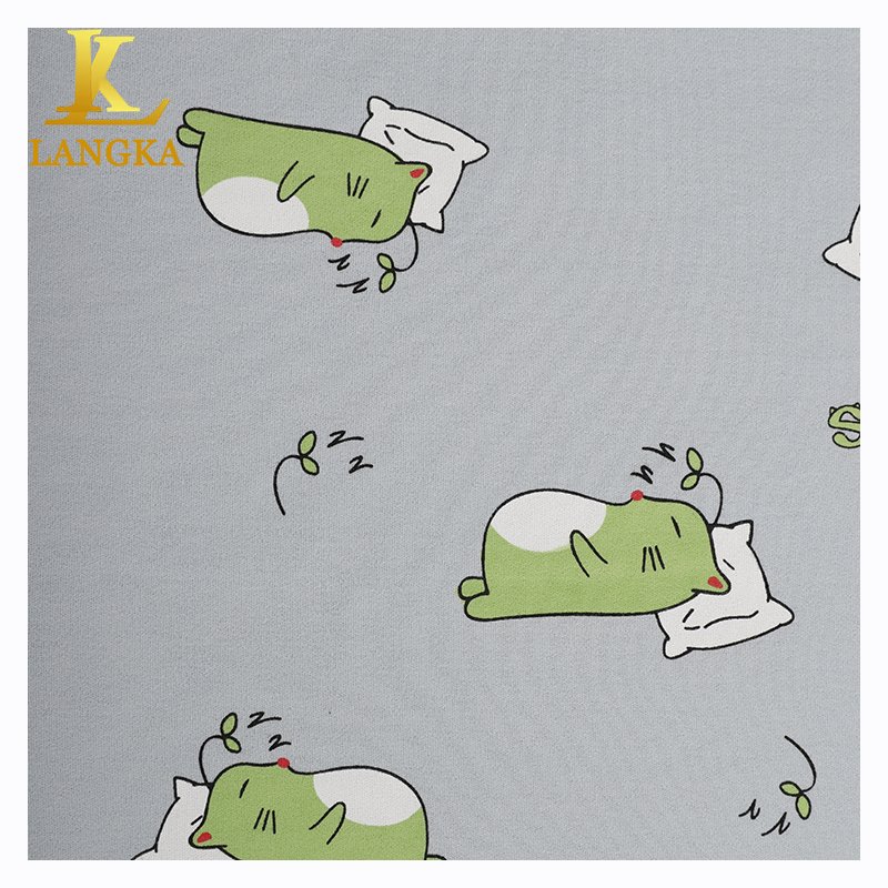 Langka hot selling 32S 260gsm knitting 95 cotton 5 spandex rib custom print fabric