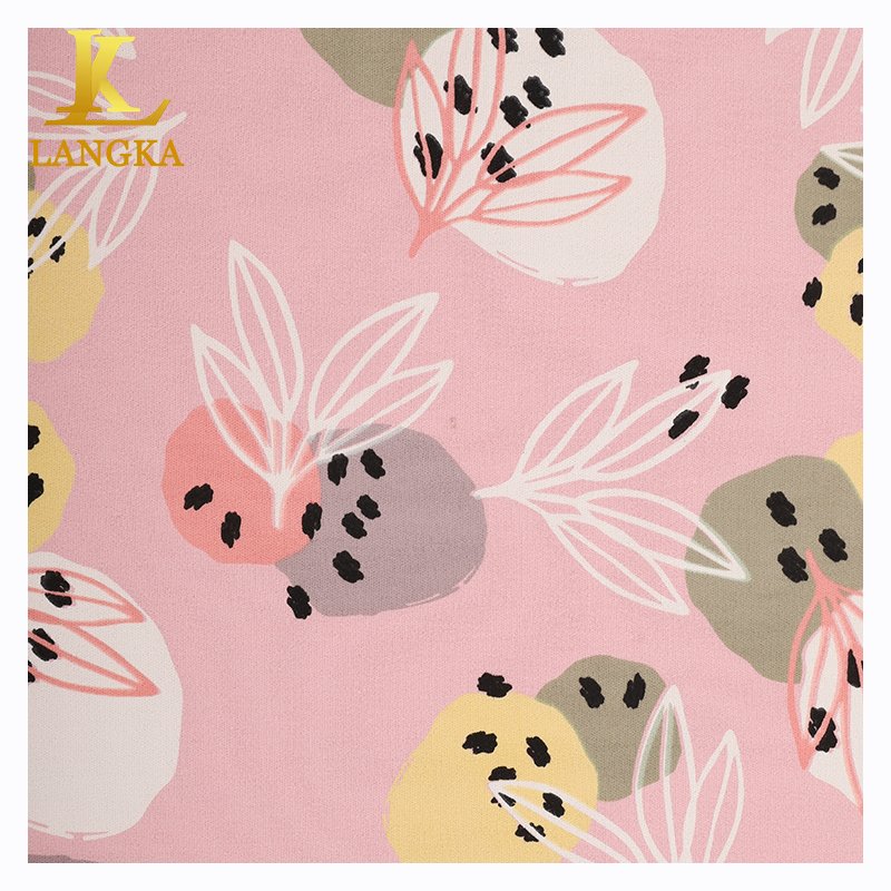 Langka hot selling 32S 260gsm knitting 95 cotton 5 spandex rib custom print fabric