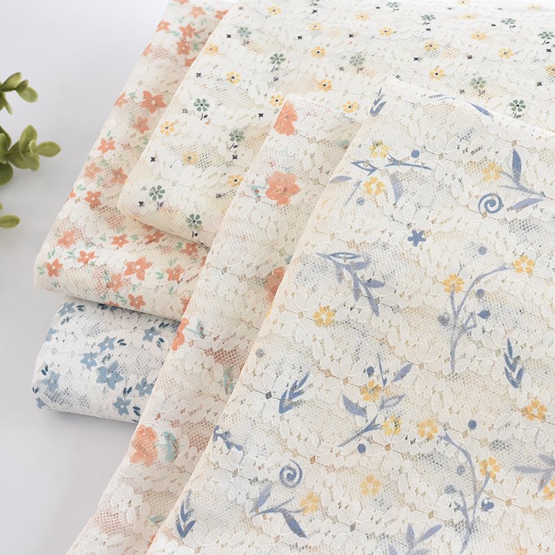 New Design Wholesale Swiss Lace Fabric Elegant Printed Floral Lace Fabric For Women