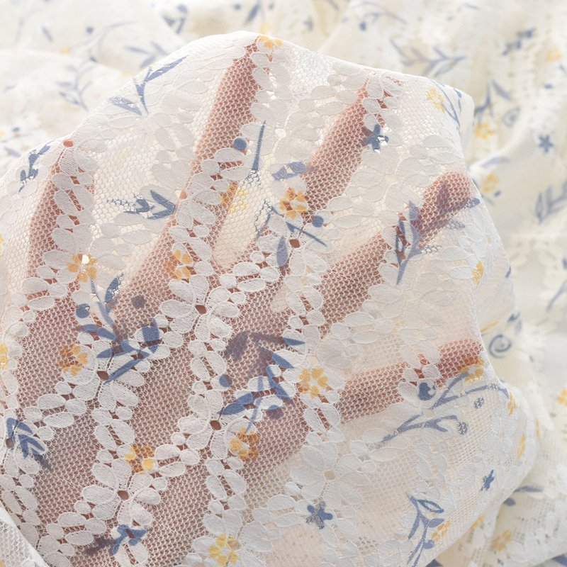 New Design Wholesale Swiss Lace Fabric Elegant Printed Floral Lace Fabric For Women