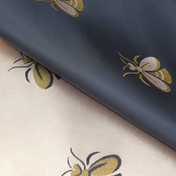 Latest design Lowest MOQ yarn dye soft insect satin brocade jacquard fabric for women dress