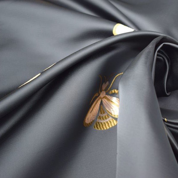 Latest design Lowest MOQ yarn dye soft insect satin brocade jacquard fabric for women dress