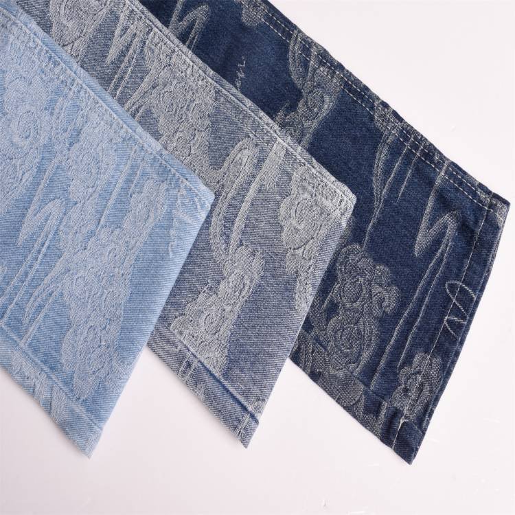 Denim fabric jacquard 9.9 oz 100% Cotton Viscose fancy and fashion denim Denim fabric