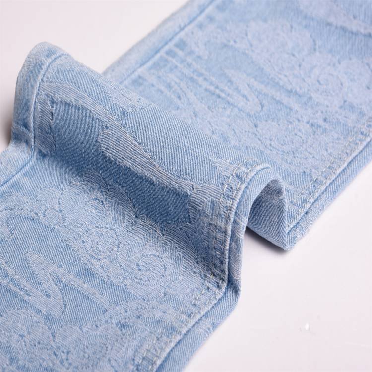Denim fabric jacquard 9.9 oz 100% Cotton Viscose fancy and fashion denim Denim fabric