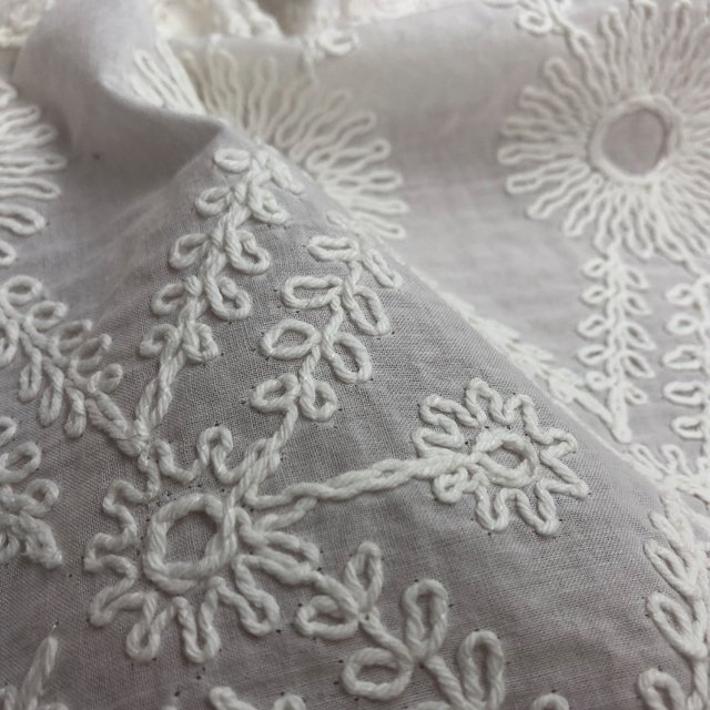 HA-16175 New fashion women plain cord cotton voile mexican embroidered fabric dress