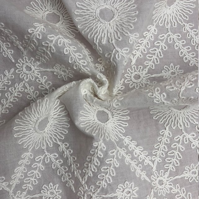 HA-16175 New fashion women plain cord cotton voile mexican embroidered fabric dress