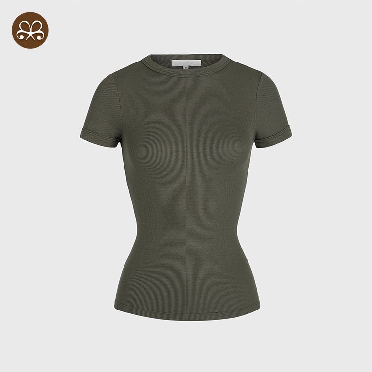Hot Sale Fashion Women Custom Ribbed Rayon Top Stretchy Crew neck Tank Top
