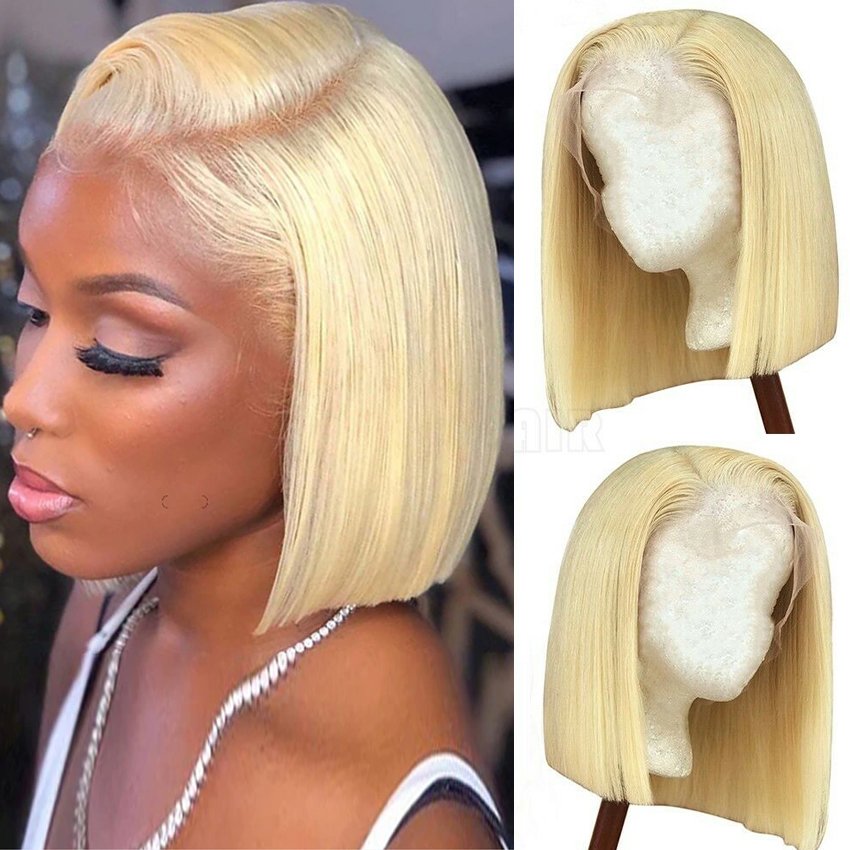 Honey Blonde Short Bob Wigs Human Hair Lace Front Brazilian Cheap 613 Lace Front Wigs For Black Women Hd Lace Frontal Wigs