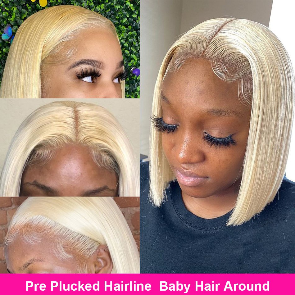 Honey Blonde Short Bob Wigs Human Hair Lace Front Brazilian Cheap 613 Lace Front Wigs For Black Women Hd Lace Frontal Wigs