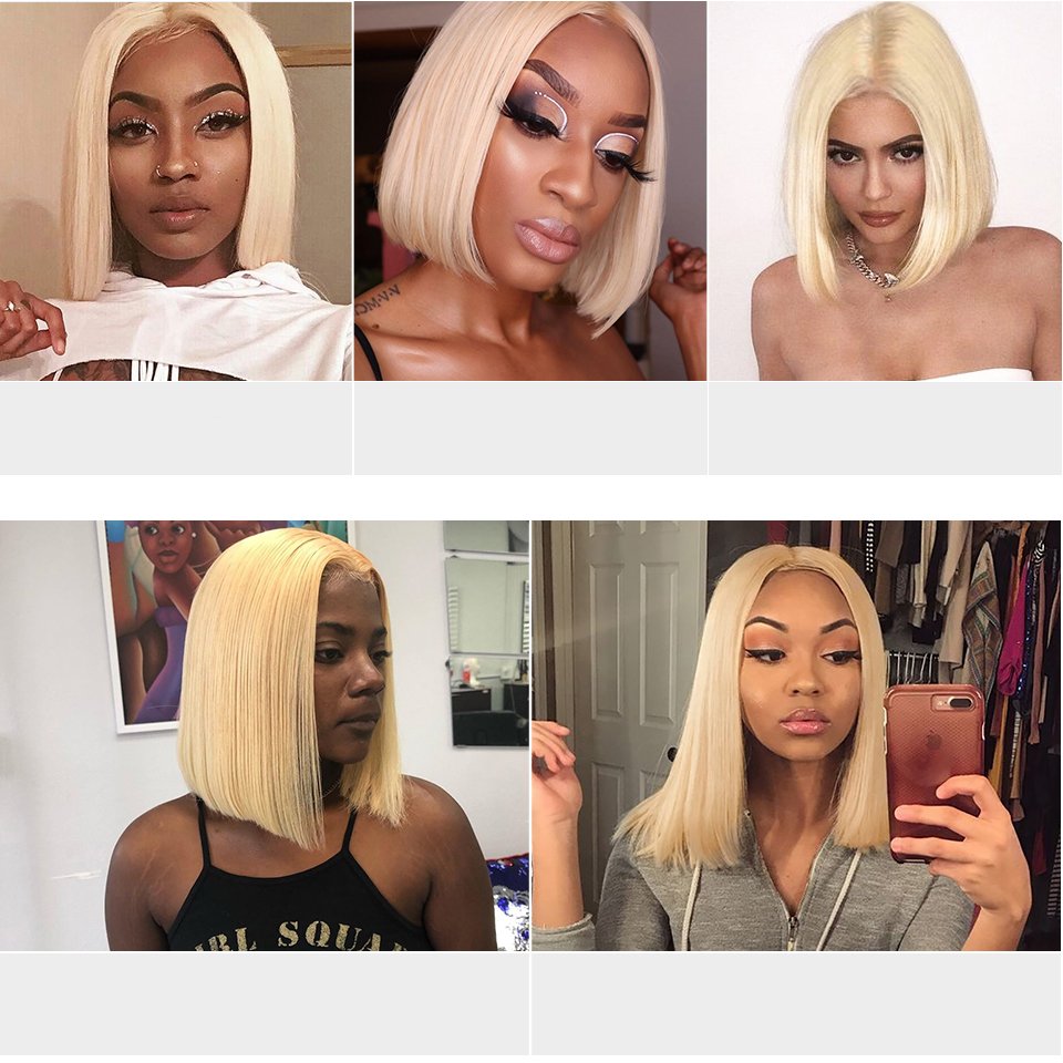 Honey Blonde Short Bob Wigs Human Hair Lace Front Brazilian Cheap 613 Lace Front Wigs For Black Women Hd Lace Frontal Wigs