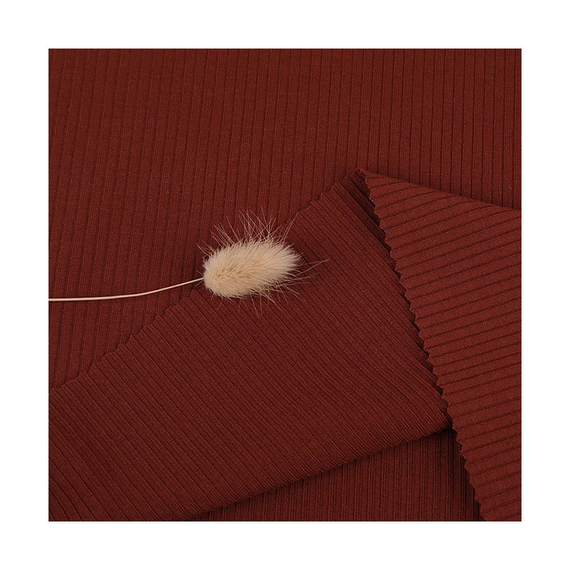 8*3 Stretchy Poly Rib Knit Dyed Fabric Solid Color Polyester Spandex Rib Fabric
