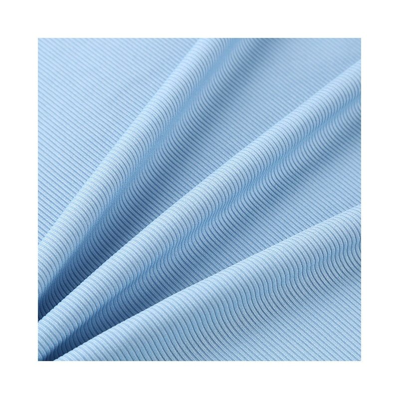 8*3 Stretchy Poly Rib Knit Dyed Fabric Solid Color Polyester Spandex Rib Fabric