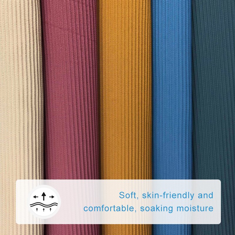 Custom high elastic rib fabric 260g lightweight fine yoga wear stretch apparel sportswear fabric