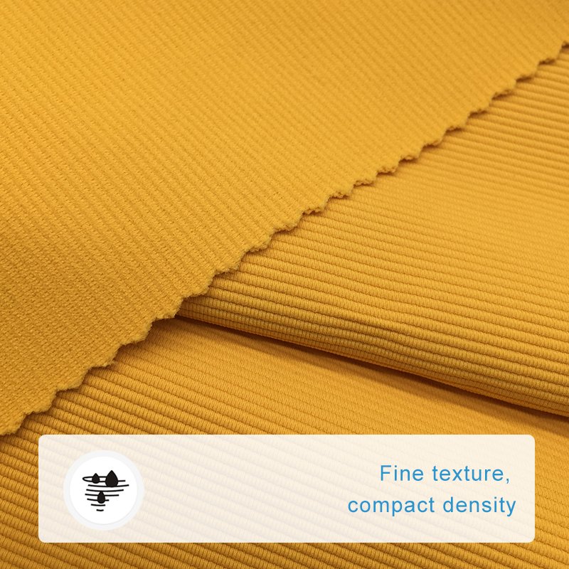 Custom high elastic rib fabric 260g lightweight fine yoga wear stretch apparel sportswear fabric