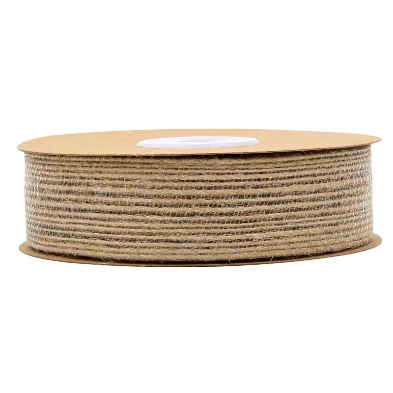 (10 Meters/roll)10mm Natural Jute Linen Ribbon Cotton Edge DIY Decorative Fabric Sewing Wedding Decorations Laces
