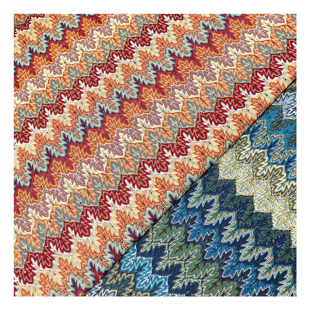 2023 high quality african dyed yarn lace fabric 100% polyester design embroidery lace fabrics for women and curtain