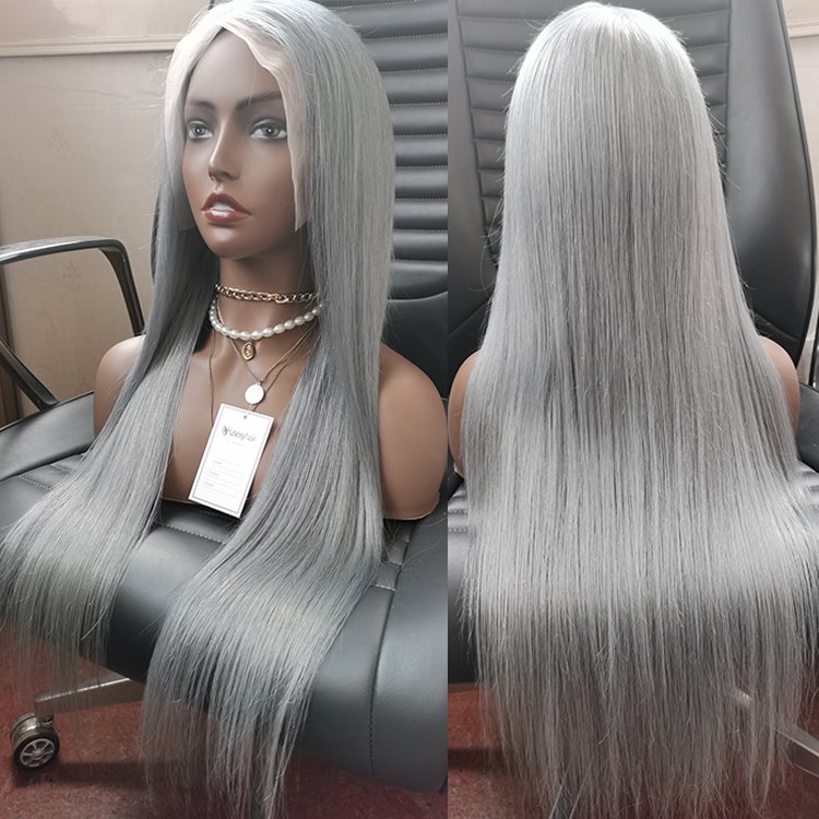 26 28 30 40 inch Gray Lace Frontal Wigs Human Hair curly deep Wave Transparent Wavy Grey Lace Front Wig For Women Pre Plucked