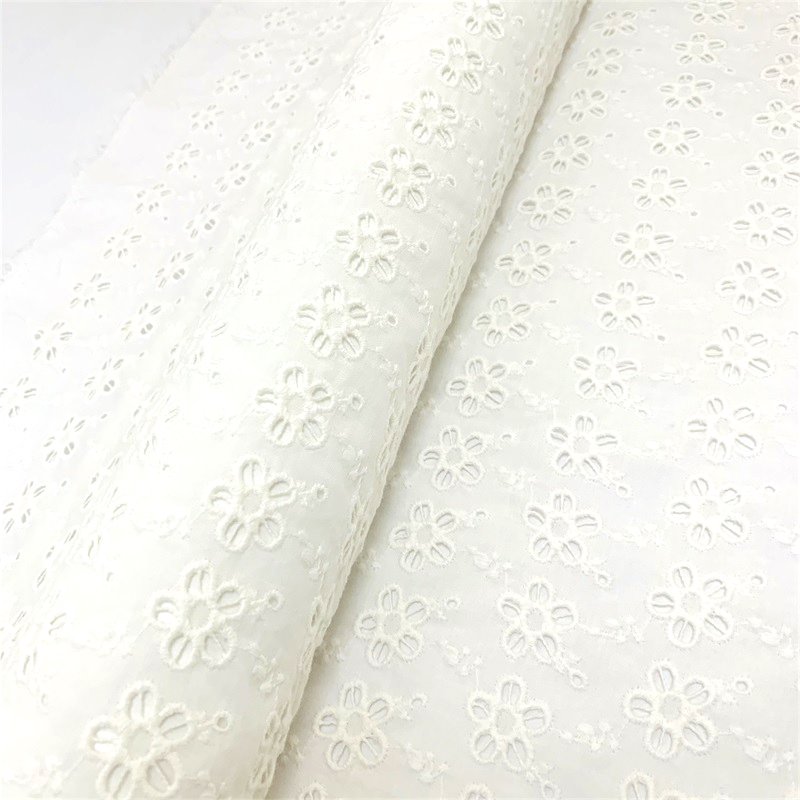 Latest Embroidered Cotton Fabric Home Textile Cotton Embroidered Fabric