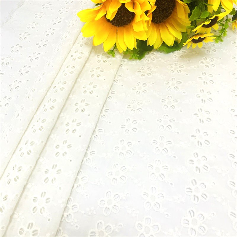 Latest Embroidered Cotton Fabric Home Textile Cotton Embroidered Fabric