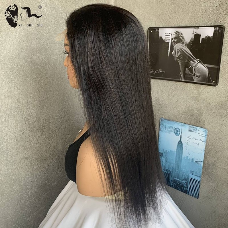 XISHIXIUHAIR Wholesale Cheap Prices 75% Human Hair Blend Wigs Fiber Lace Synthetic 4x4 lace front wig Human Hair Blend Wigs