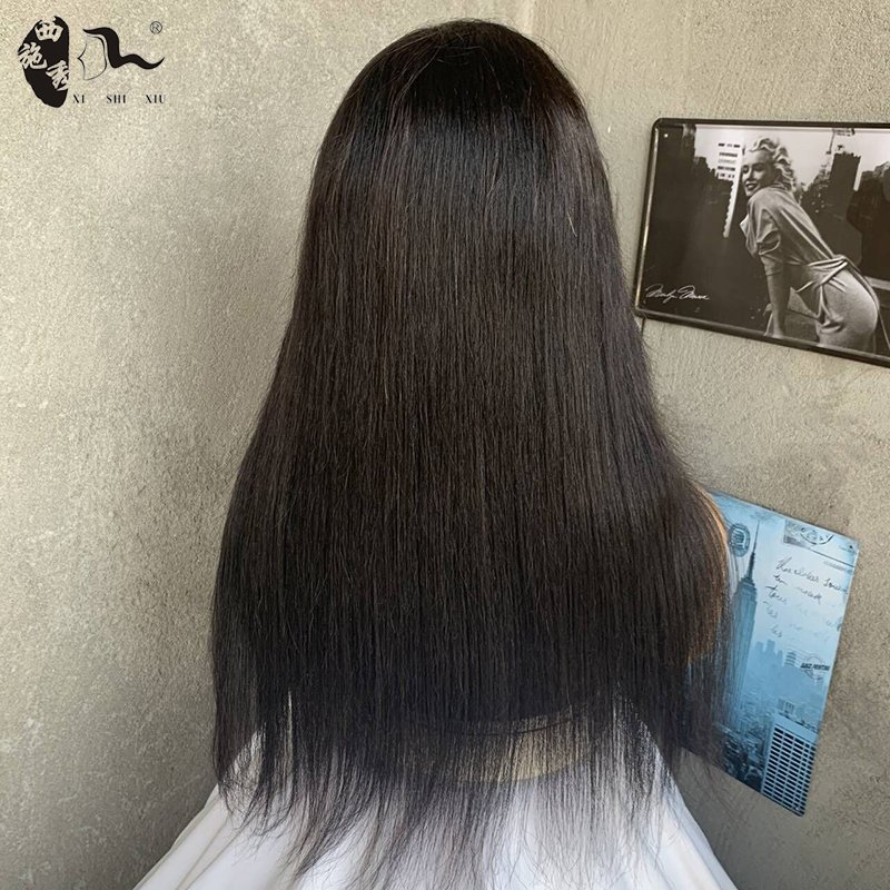 XISHIXIUHAIR Wholesale Cheap Prices 75% Human Hair Blend Wigs Fiber Lace Synthetic 4x4 lace front wig Human Hair Blend Wigs