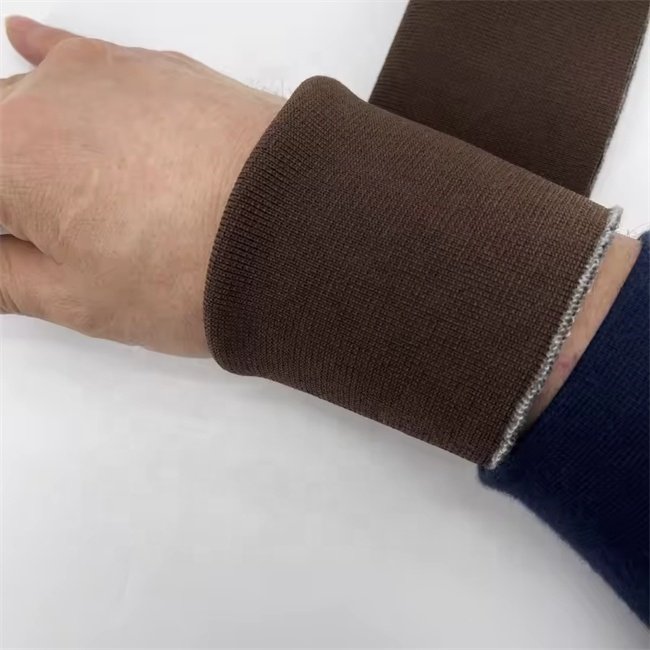Custom Eco-friendly polyester ribbed collar, knit ribbed cuffs and bottom hem use in jacket