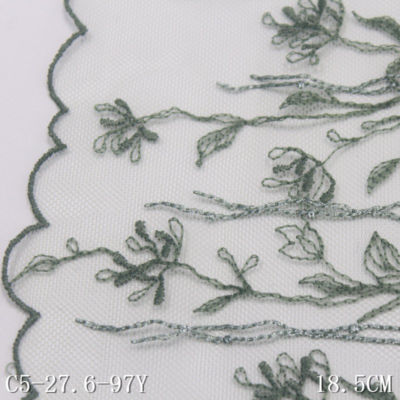 New 18cm Florals Embroidery Net Lace trim thin Tulle Lace Lingerie Dress Lace Nylon Polyester Material