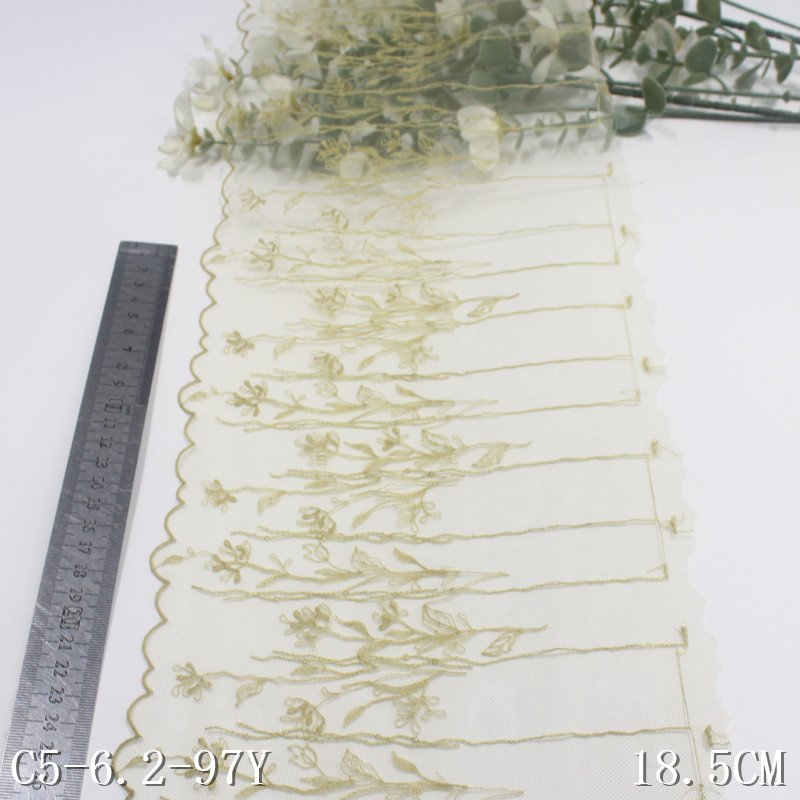 New 18cm Florals Embroidery Net Lace trim thin Tulle Lace Lingerie Dress Lace Nylon Polyester Material