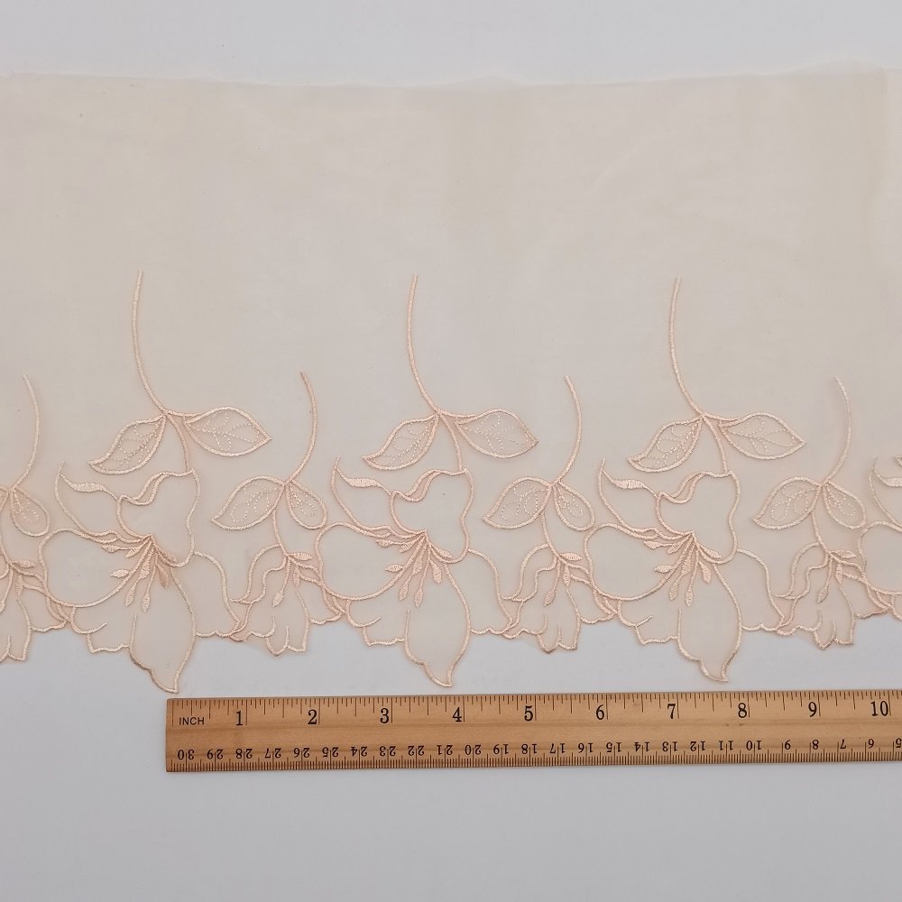 Lace New Product Lolita Style Children's Clothes Spot Supply Rose Embroidery Skin Color Lace Polyester Fabric Embroidery 3days