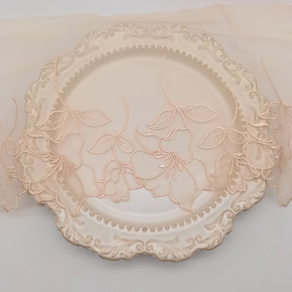 Lace New Product Lolita Style Children's Clothes Spot Supply Rose Embroidery Skin Color Lace Polyester Fabric Embroidery 3days