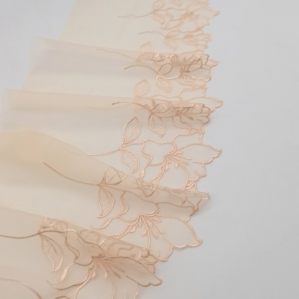 Lace New Product Lolita Style Children's Clothes Spot Supply Rose Embroidery Skin Color Lace Polyester Fabric Embroidery 3days