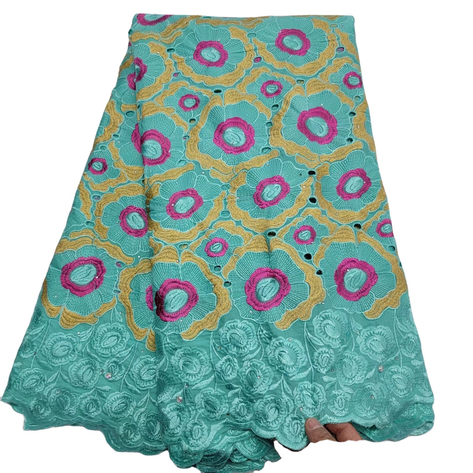 African Swiss Cotton Nigerian High Quality Abrasion-resistant Lace Fabric Tricot Voile 2kg Cloth Textiles Evening Party Dress