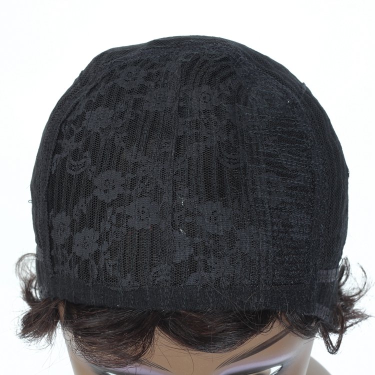 Peruvian Remy Good Quality Short Black Wave Wavy Pixie Cut Wig Ocean Wave Finger Wave None Lace Human Hair Wig