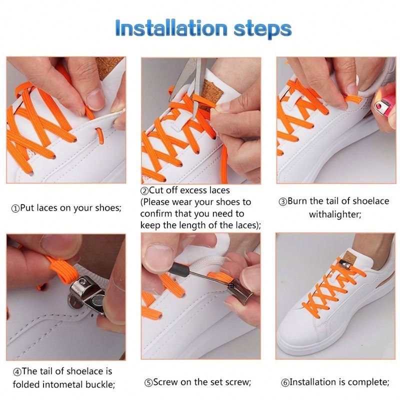 No tie Shoelaces Elastic Locking Shoelace Flat Multi Color sports Shoe Laces Easy to put on and take off Lazy Magnetic Laces