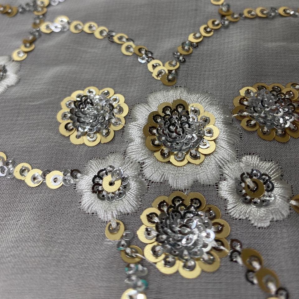 Georgette Sequins Embroidery Fabric Wedding Dress Embroidery Fabric and home furnishing fabric