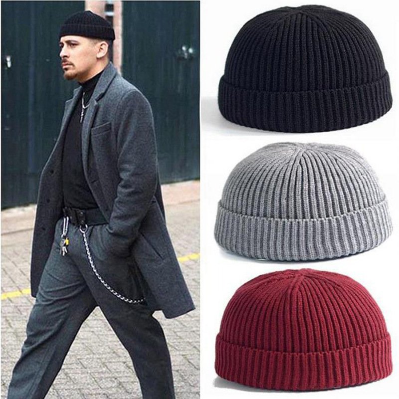 Wholesale Rib Knit Cuffed Winter Hip Hop Street Funky Docker Trawler Fisherman Beanie Hat Cap