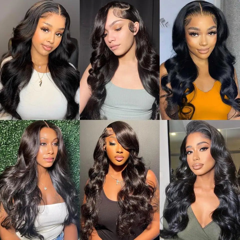 Raw Cambodian hair swiss hd lace frontal wig, body wave human hair wig for women, pre pluck lace front wig with curly baby hair