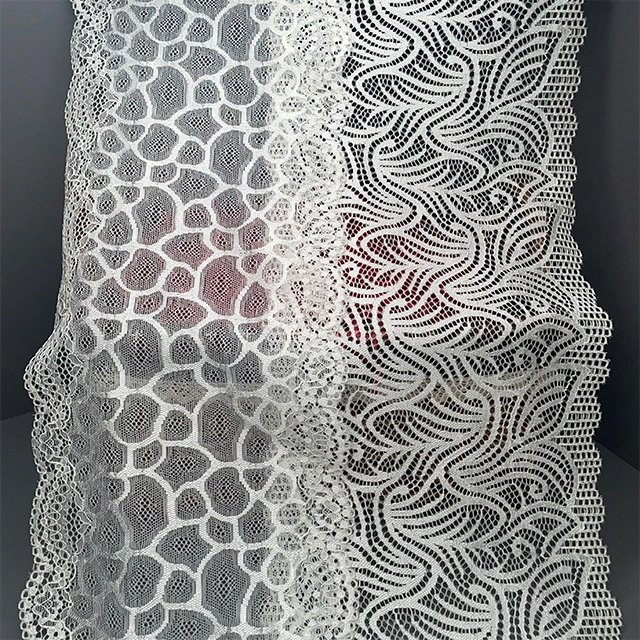 TUTON Bridal Fabric French Supplier Lace Narrow Wide 18.0 CM Elastic Trim