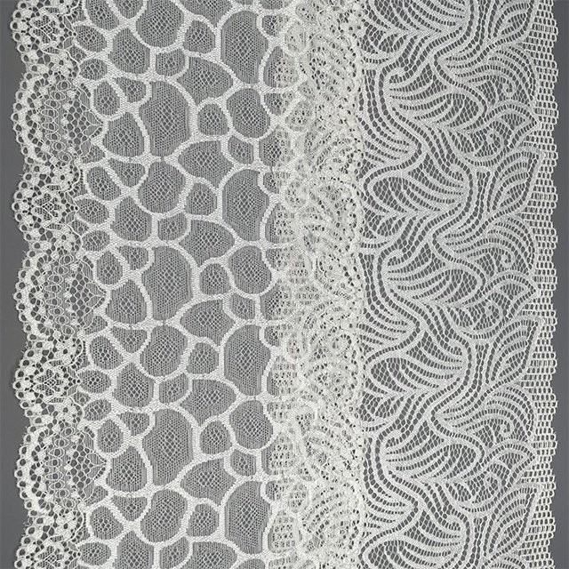 TUTON Bridal Fabric French Supplier Lace Narrow Wide 18.0 CM Elastic Trim