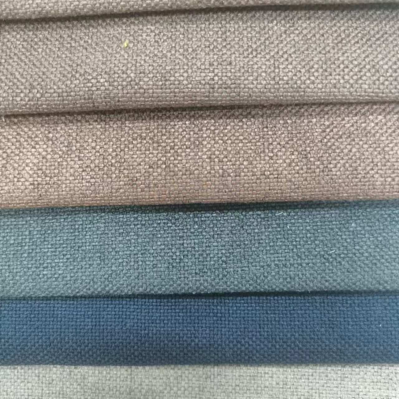 High-quality simple monochrome burlap imitation linen polyester fabric sofa decoration fabric
